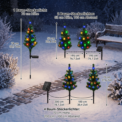 Solar-Weihnachtsbaum-Stecklichter mit mehrfarbigen LEDs