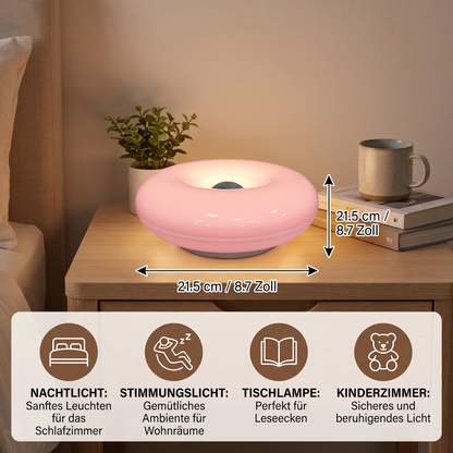 Retro-LED-Lampe in Donut-Form mit gemütlichem Ambientelicht