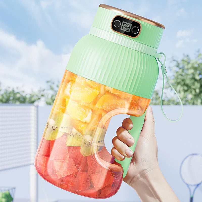 Tragbarer Multifunktionsmixer mit Doppeldeckel und USB-Ladefunktion – für Smoothies und Frischhaltedosen
