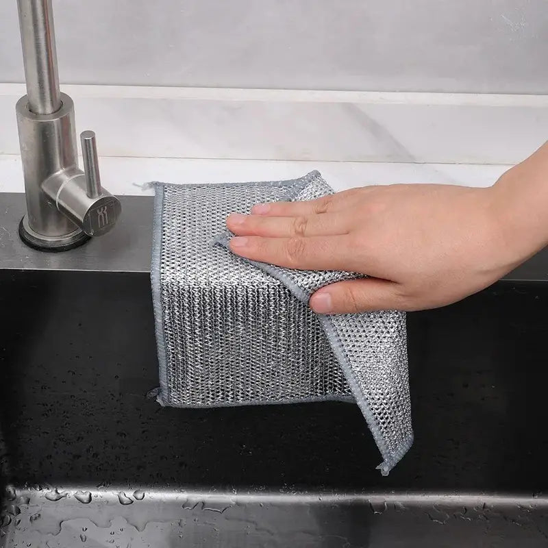 Geschirrspüllappen aus Silberdraht