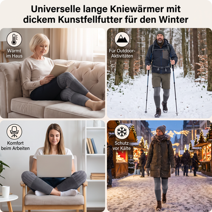 Universelle lange Kniewärmer mit dickem Kunstfellfutter für den Winter
