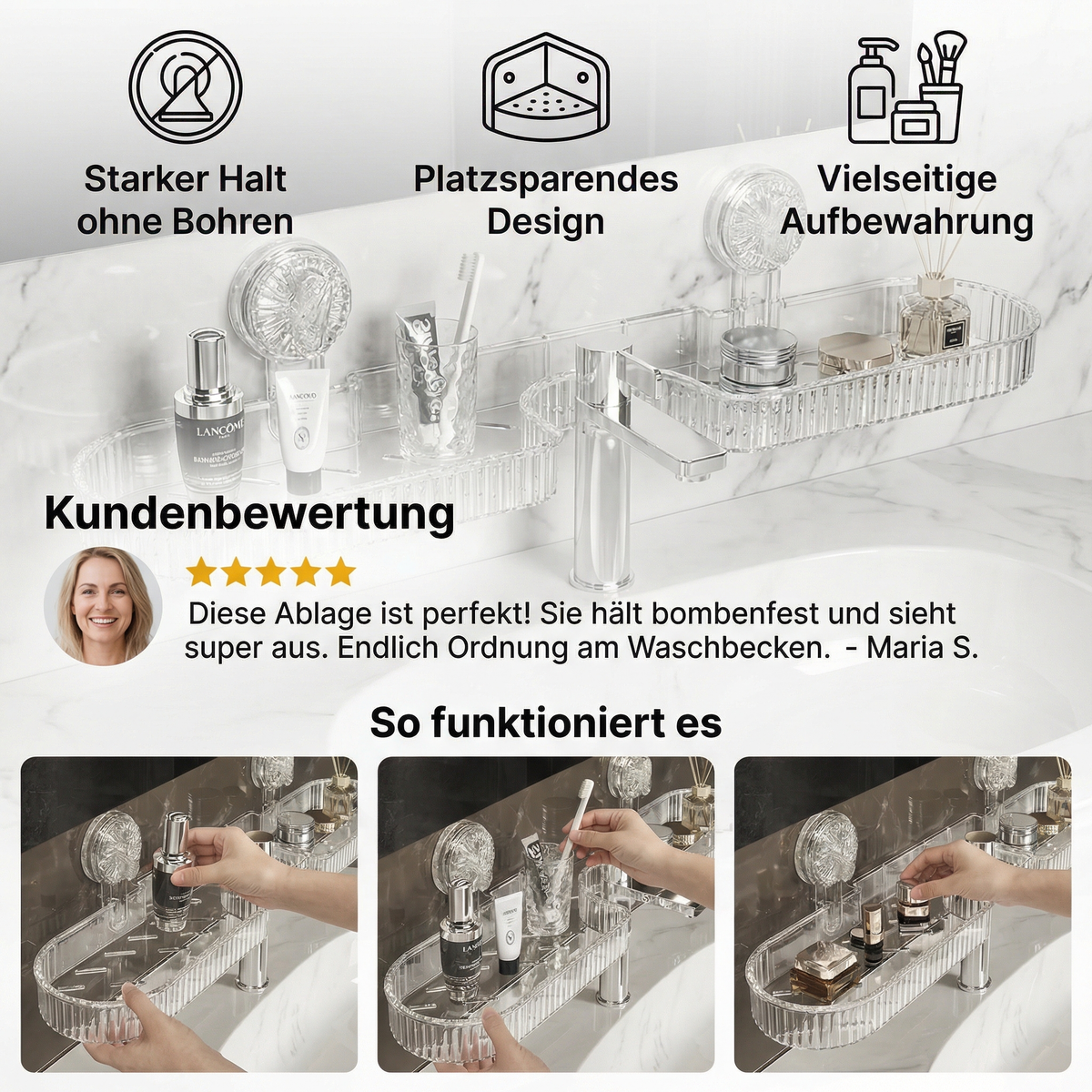 Saugnapf Waschbecken Ablage