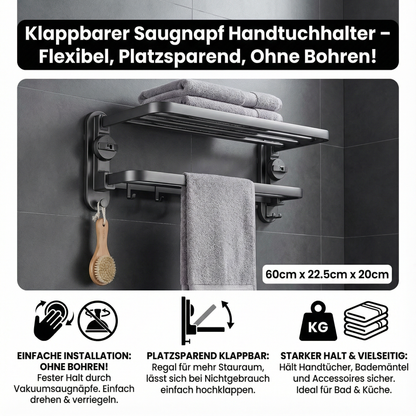 Klappbarer Saugnapf Handtuch Halter
