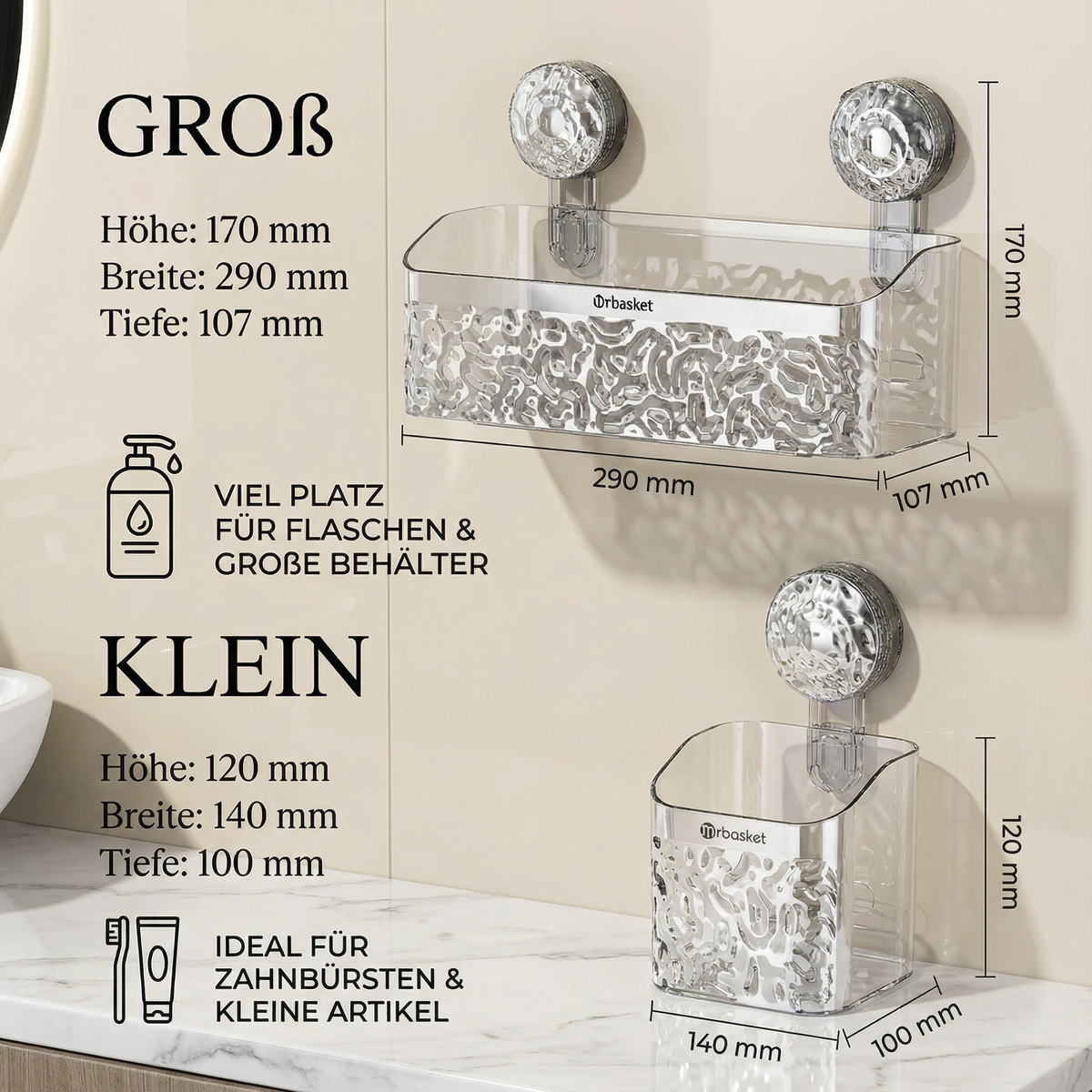 Saugnapf Badezimmer Regal