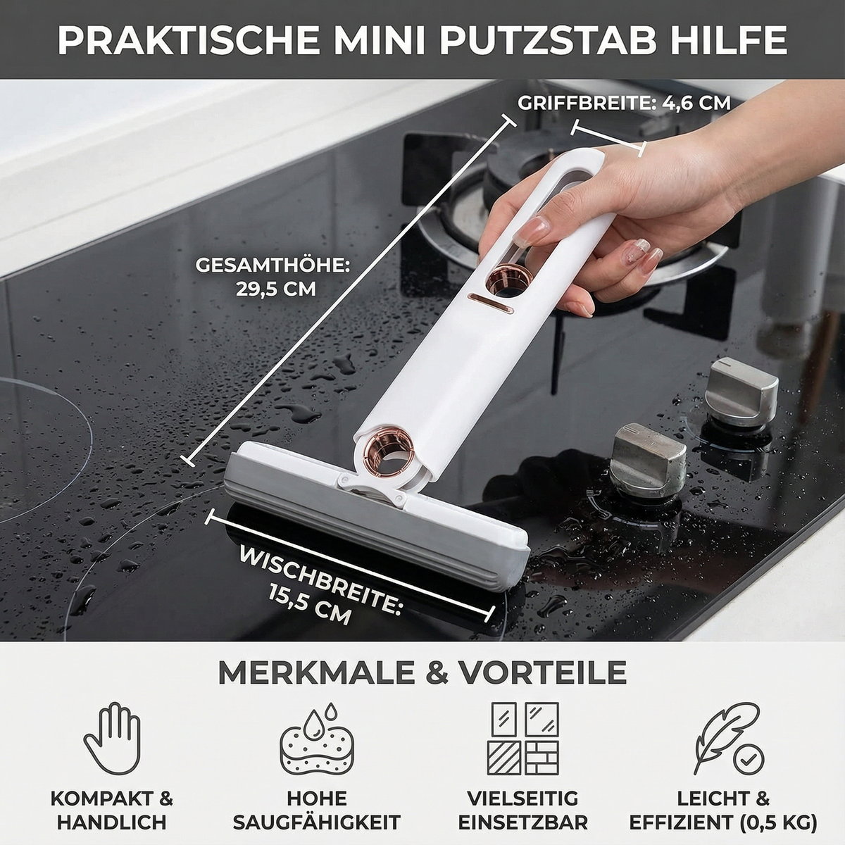 Praktische Mini Putzstab Hilfe