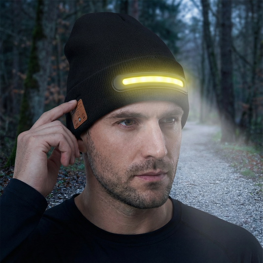 Warme Mütze mit Integrierten Bluetooth Kopfhörer und LED Licht Streifen