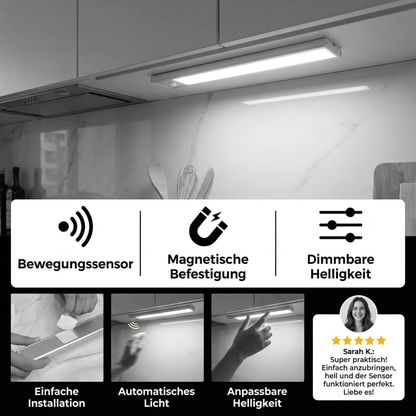 Kabellose LED-Unterbauleuchte mit Bewegungssensor – magnetisch & dimmbar