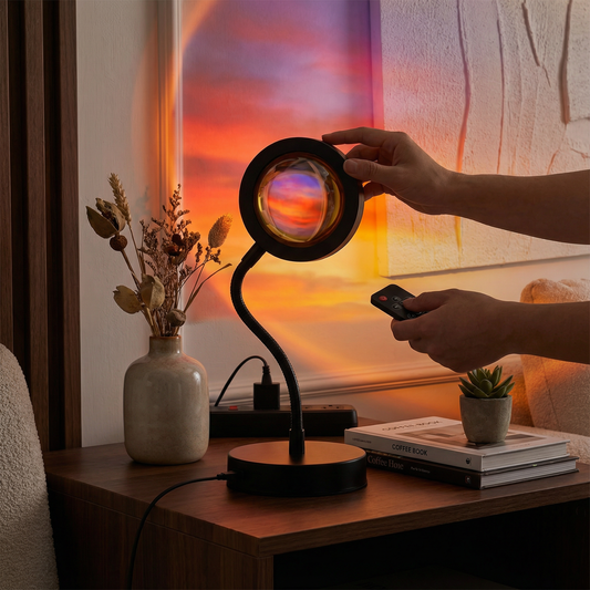 Sunset Projektorlampe – 180° verstellbares Stimmungslicht mit Fernbedienung